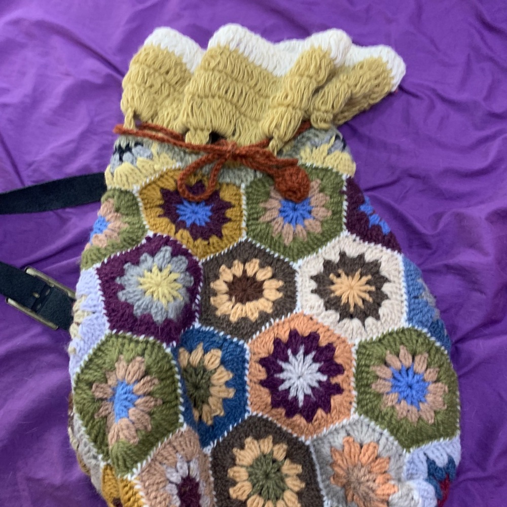 Handmade knitted back pack